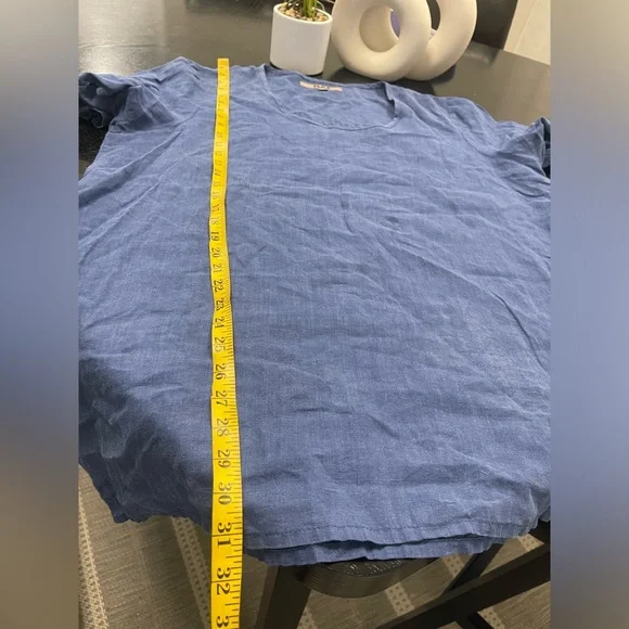 FLAX 100% linen lagenlook tunic blouse L - Picture 4 of 5